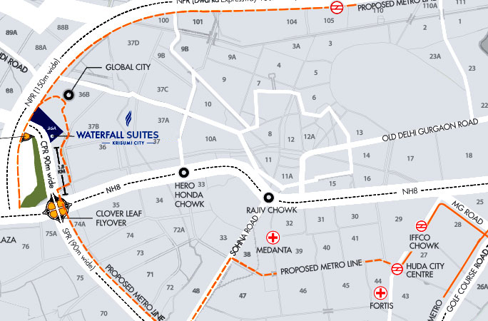 Location Map - Krisumi Waterfall Residences Gurgaon